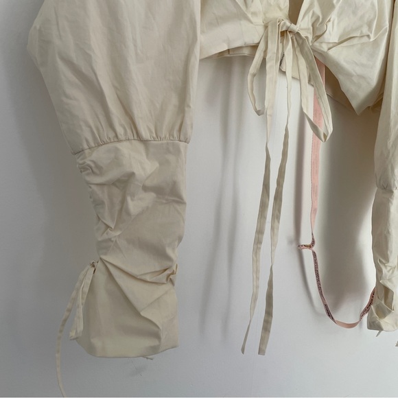 Oh Polly Plunge Neck Wrap Top Ivory Size 14 BNWT - Picture 9 of 10